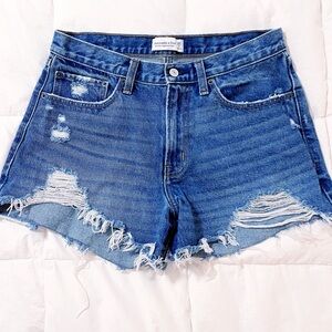 Abercrombie & Fitch Midrise Boyfriend Size 6/28 Blue Denim Shorts